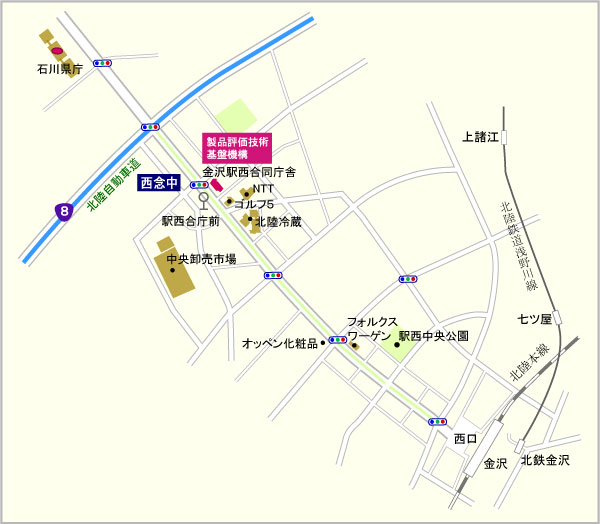 NITE 北陸支所 周辺地図