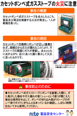 2-17カセットボンベ式ガスストーブの火災に注意